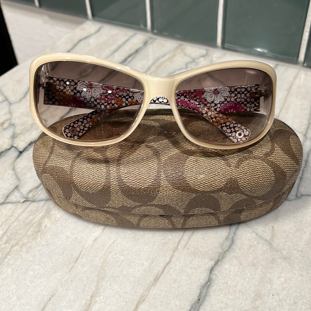 Cream Colored Coach Sunglasses